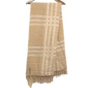 NWT Alicia Adams Alpaca Plaid Fringe Throw Blanket
